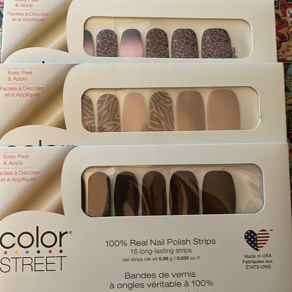 3 packs Color Street nail polish strips